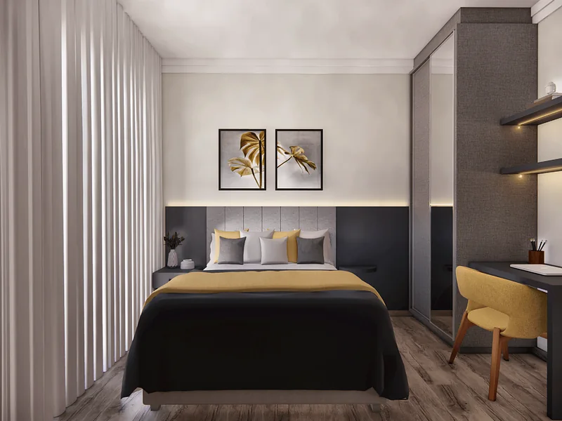 Apartamento Dela — perspectiva 3D, imagem 5 de 12