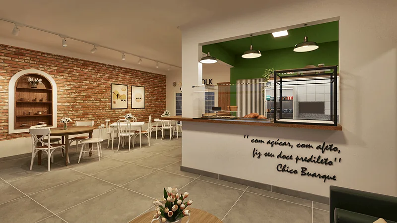 Café Confeitaria — perspectiva 3D, imagem 4 de 16