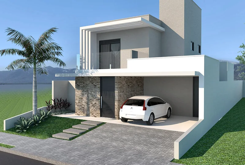 Casa Clean — perspectiva 3D, imagem 1 de 1