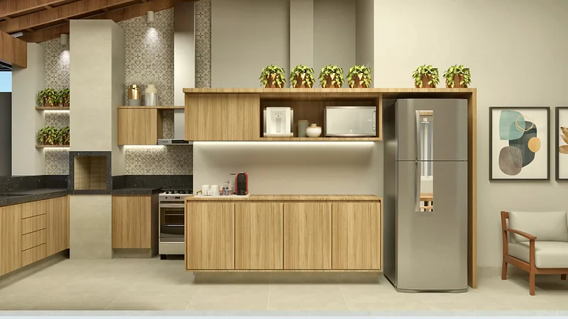 Casa Varanda Gourmet — perspectiva 3D, imagem 3 de 12