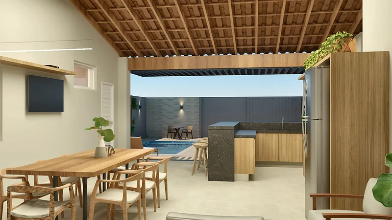 Casa Varanda Gourmet — perspectiva 3D, imagem 6 de 12