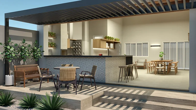 Casa Varanda Gourmet — perspectiva 3D, imagem 10 de 12