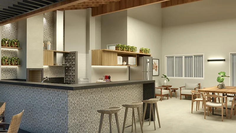 Casa Varanda Gourmet — perspectiva 3D, imagem 11 de 12