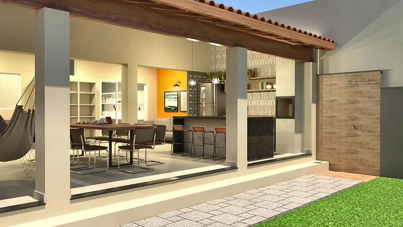 Varanda Gourmet — perspectiva 3D, imagem 3 de 8